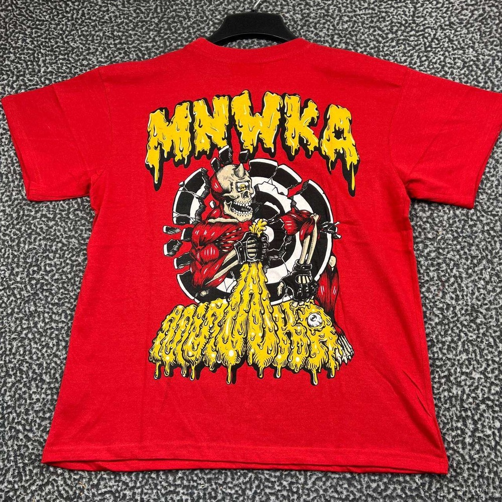 Mishka MNWKA Skull Graphic Shirt Men Medium Red Short Sleeve Cotton New M